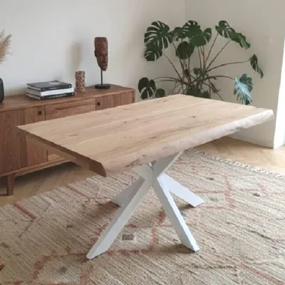 Tavolo rettangolare in legno Tavolo allungabile natural white di Outlet etnico in Offerta Outlet
