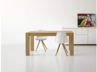 Tavolo rettangolare in legno Tavolo in rovere naturale  di Mottes selection in Offerta Outlet