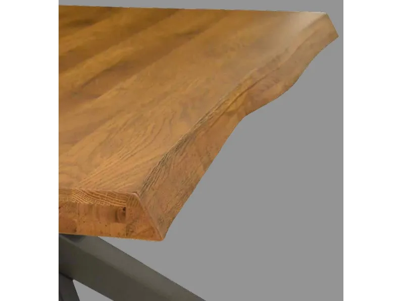 Tavolo rettangolare in legno Tavolo massello rovere nodato grano grande Mottes selection in Offerta Outlet