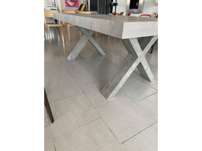 Tavolo rettangolare in legno Tavolo maxi pronta consegna  cemento Md work in Offerta Outlet