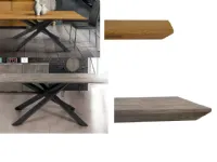 Tavolo rettangolare in legno Tavolo rovere grigio e rovere mielato fine serie di Md work in Offerta Outlet