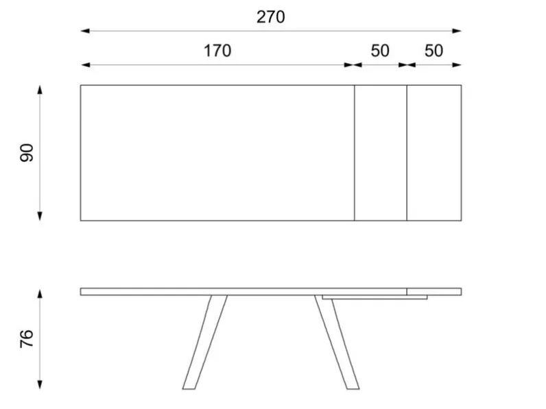 Tavolo rettangolare in legno Xavier Stones in Offerta Outlet