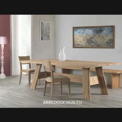 Tavolo rettangolare in legno Zagabria di Pizzolato in Offerta Outlet
