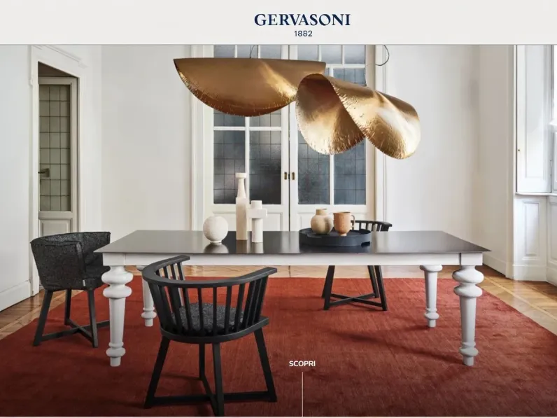 Tavolo in metallo rettangolare Tavolo gray Gervasoni in offerta outlet
