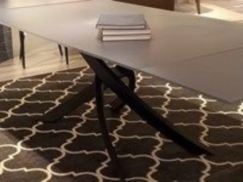 Tavolo rettangolare in vetro  artistico Bontempi in Offerta Outlet