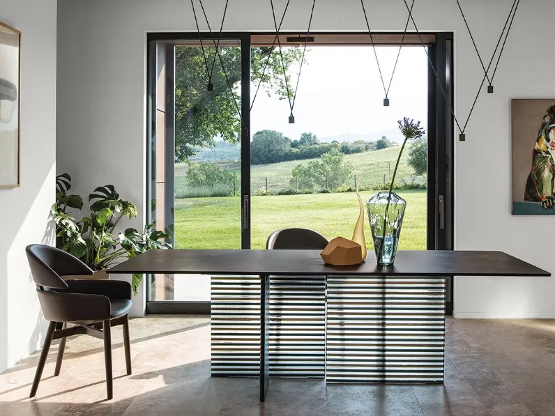 Tavolo rettangolare in vetro Big-wave Fiam in Offerta Outlet