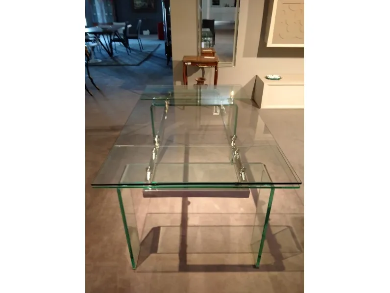 Tavolo rettangolare in vetro Cristal Artigianale in Offerta Outlet
