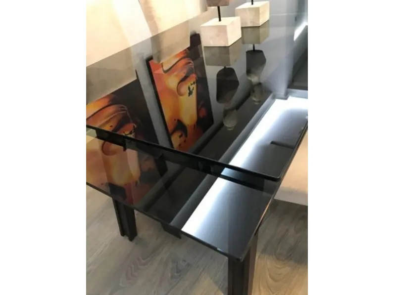 Tavolo rettangolare in vetro Poppy Max home in Offerta Outlet