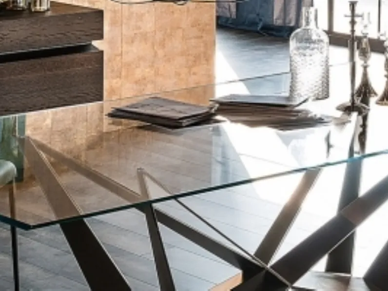 Tavolo in vetro rettangolare Skorpio fisso Cattelan italia a prezzo scontato