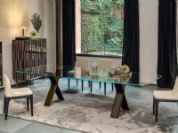 Offerta Outlet: Tavolo rettangolare Still di Tonin Casa in Vetro!