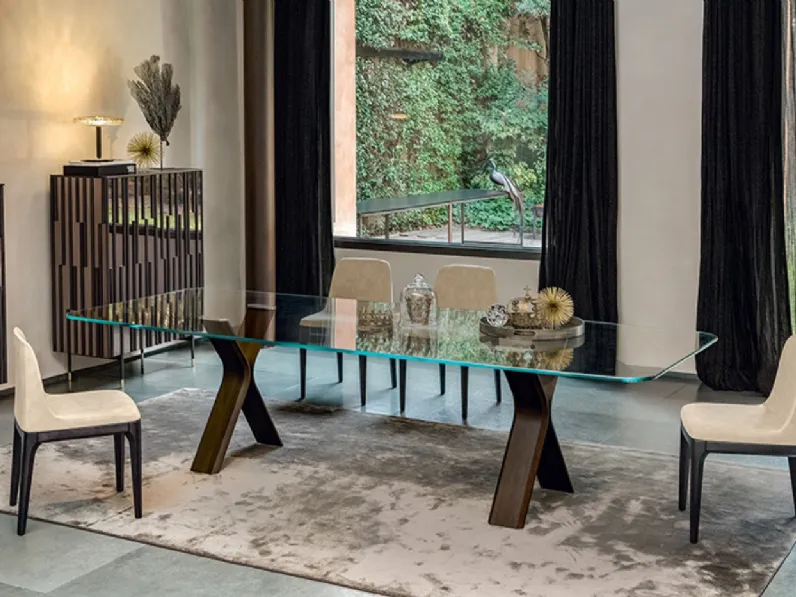 Offerta Outlet: Tavolo rettangolare Still di Tonin Casa in Vetro!