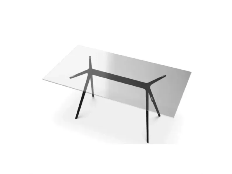 Tavolo in vetro rettangolare Tavolo baguette 90x180 piano in cristallo magis Magis in offerta outlet