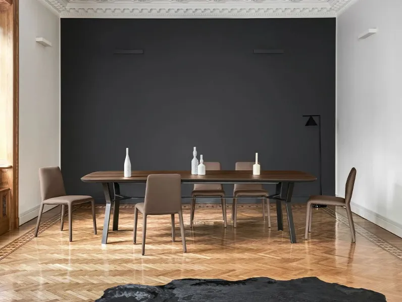 Tavolo rettangolare in legno Iron di Sangiacomo in Offerta Outlet