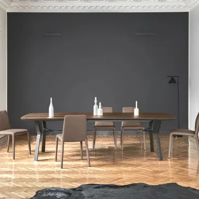 Tavolo rettangolare in legno Iron di Sangiacomo in Offerta Outlet