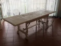 Tavolo rettangolare Marchetti  FG576 in legno massello Patina Maestrale 