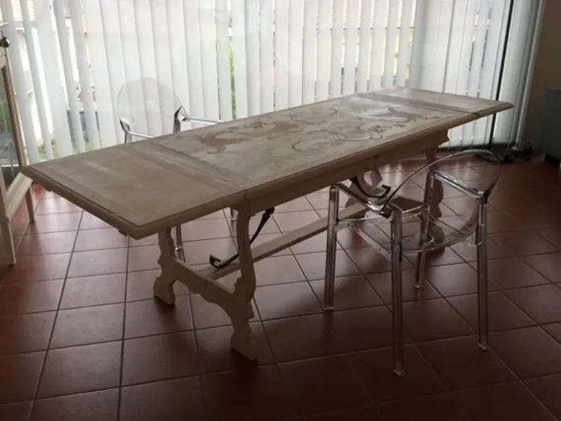 Tavolo rettangolare Marchetti  FG576 in legno massello Patina Maestrale 