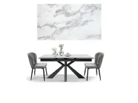 Tavolo rettangolare in ceramica Tavolo allungabile ceramica bianco statuario  di Md work in Offerta Outlet