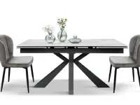 Tavolo rettangolare in ceramica Tavolo allungabile ceramica bianco statuario  di Md work in Offerta Outlet