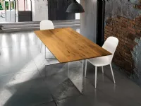 Tavolo Tavolo con base in vetro Collezione esclusiva in legno e resina Fisso scontato 40%
