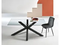 Tavolo rettangolare in vetro Tavolo due misure piano vetro di Md work in Offerta Outlet