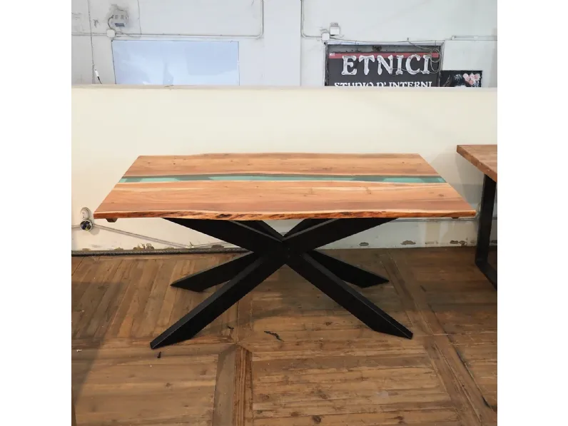 Tavolo rettangolare in legno Tavolo teak e resina l allungabile  di Nuovi mondi collection in Offerta Outlet