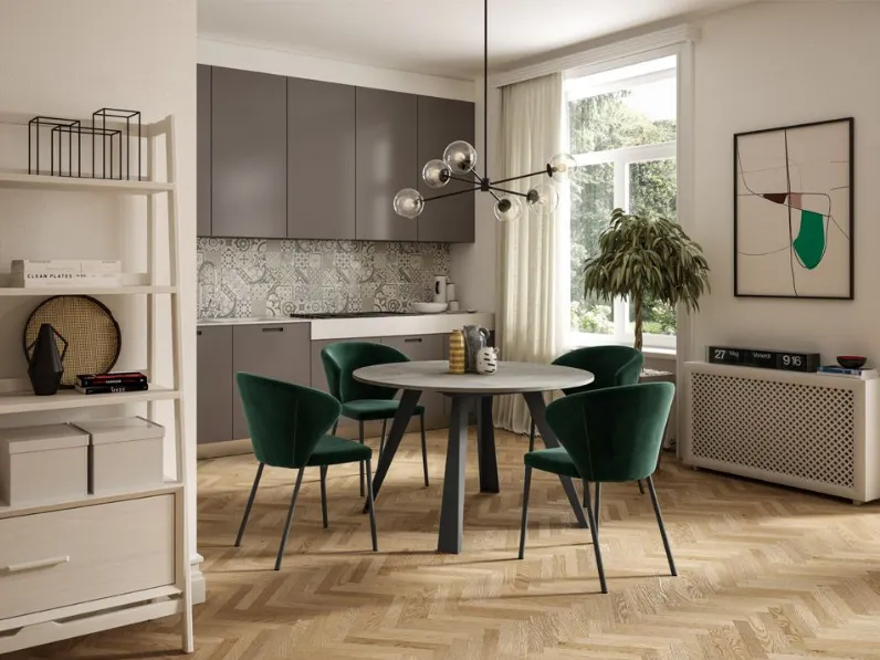 Tavolo in legno rotondo Convivio Ozzio in offerta outlet