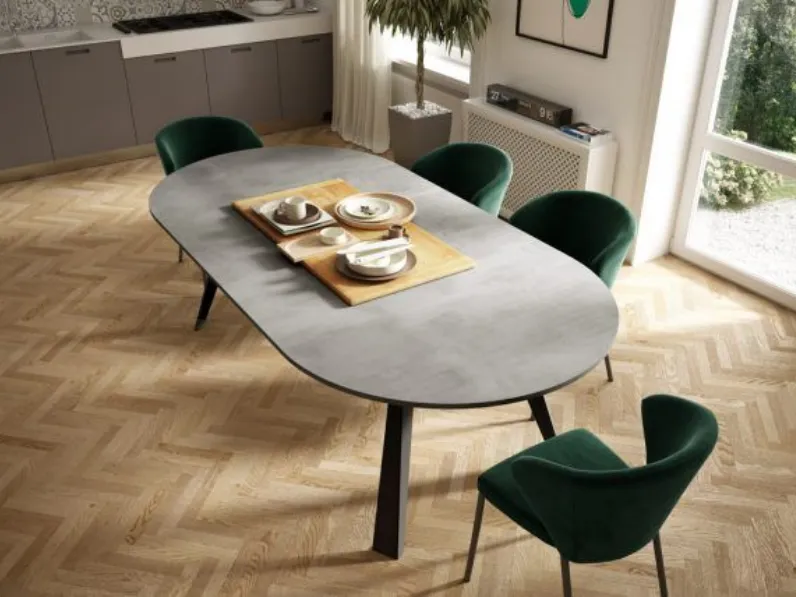 Tavolo in legno rotondo Convivio Ozzio in offerta outlet