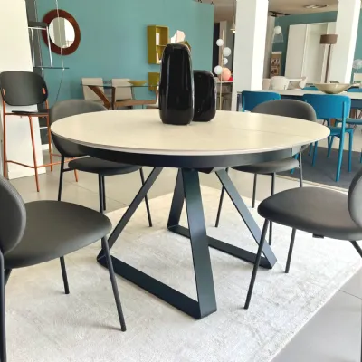 Tavolo rotondo allungabile in ceramica SCONTATO 