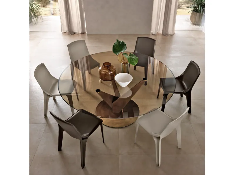 Tavolo rotondo con basamento centrale Epsylon Fiam scontato