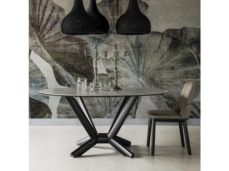 Tavolo Planer Keramik Round di Cattelan Italia in ceramica fisso.