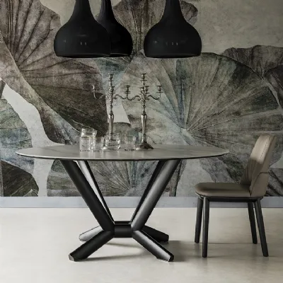 Tavolo Planer Keramik Round di Cattelan Italia in ceramica fisso.