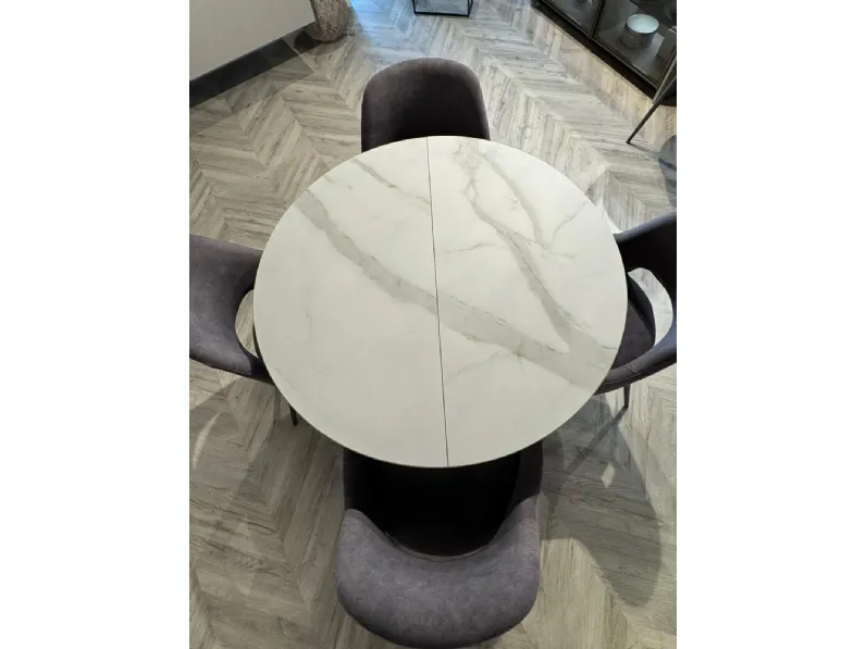 Tavolo in ceramica rotondo Fahrenheit round at109 105 Altacom in offerta outlet