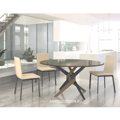 Tavolo in ceramica rotondo Vertigo * Dexo in offerta outlet