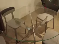 Tavolo rotondo in vetro Barone di Bontempi in Offerta Outlet