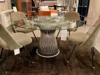 Tavolo in vetro rotondo Platner  Knoll in offerta outlet