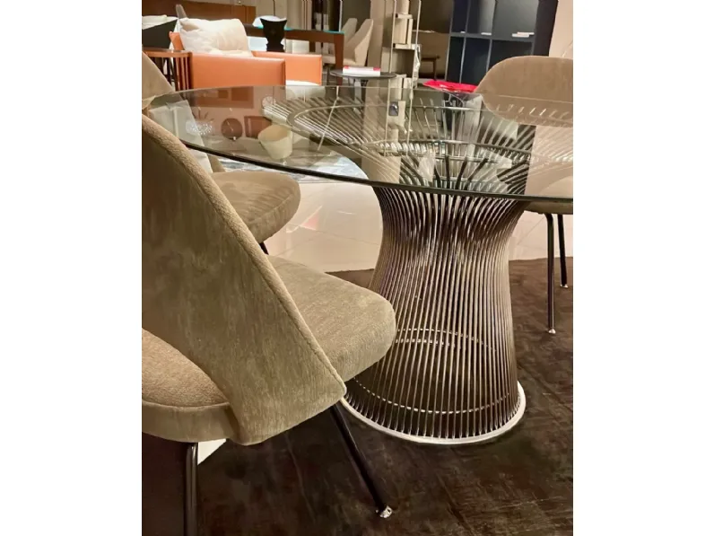 Tavolo in vetro rotondo Platner  Knoll in offerta outlet