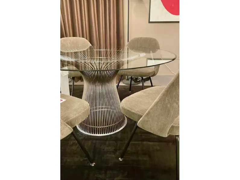 Tavolo in vetro rotondo Platner  Knoll in offerta outlet