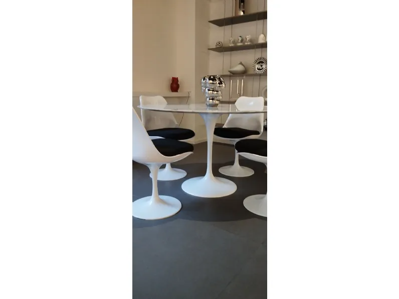 Tavolo in marmo rotondo Tavolo e/5 e sedie 6129 Sigerico in offerta outlet