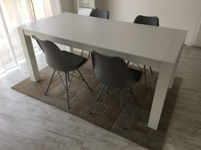 Tavolo in legno rettangolare Tavolo rovere verniciato bianco dim. 180x95 cm allungbile  sino a 280 cm Artigianale a prezzo ribassato