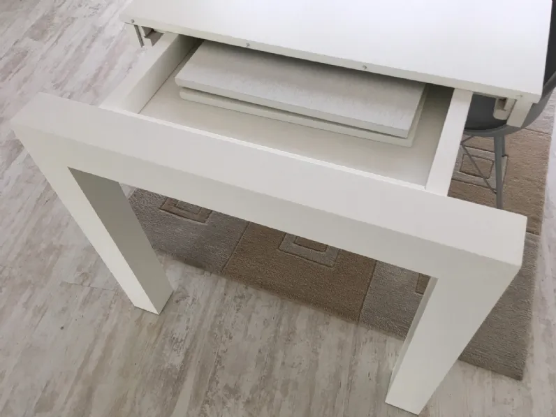 Tavolo in legno rettangolare Tavolo rovere verniciato bianco dim. 180x95 cm allungbile  sino a 280 cm Artigianale a prezzo ribassato