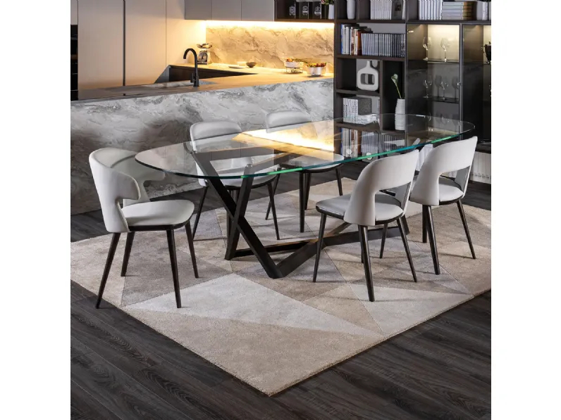 Tavolo Jones e vence outlet Diotti.com in vetro Fisso scontato 30%