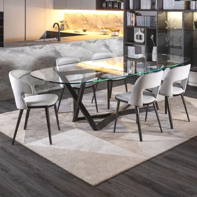 Tavolo Jones e vence outlet Diotti.com in vetro Fisso scontato 30%