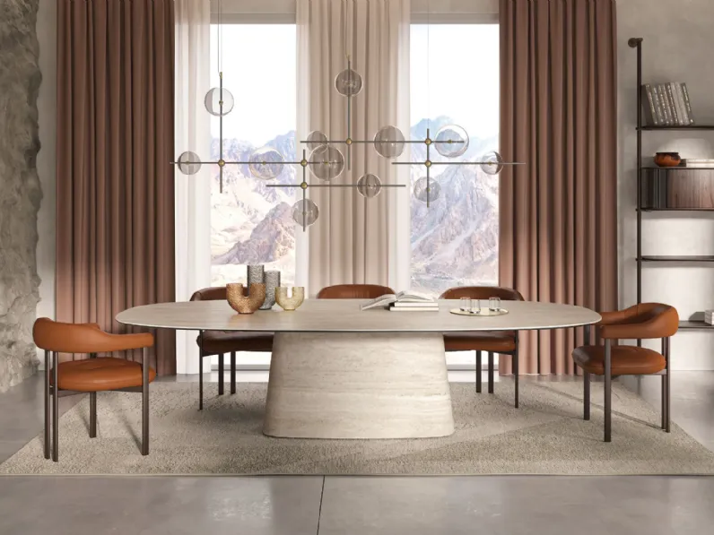 Tavolo in ceramica sagomato Napoleon Cattelan italia in offerta outlet