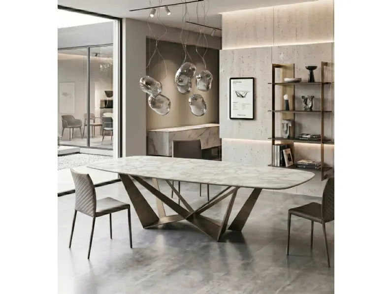 Tavolo sagomato Skorpio keramik Cattelan italia scontato del 35%