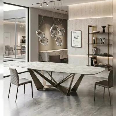 Tavolo sagomato in ceramica Skorpio keramik di Cattelan italia in Offerta Outlet