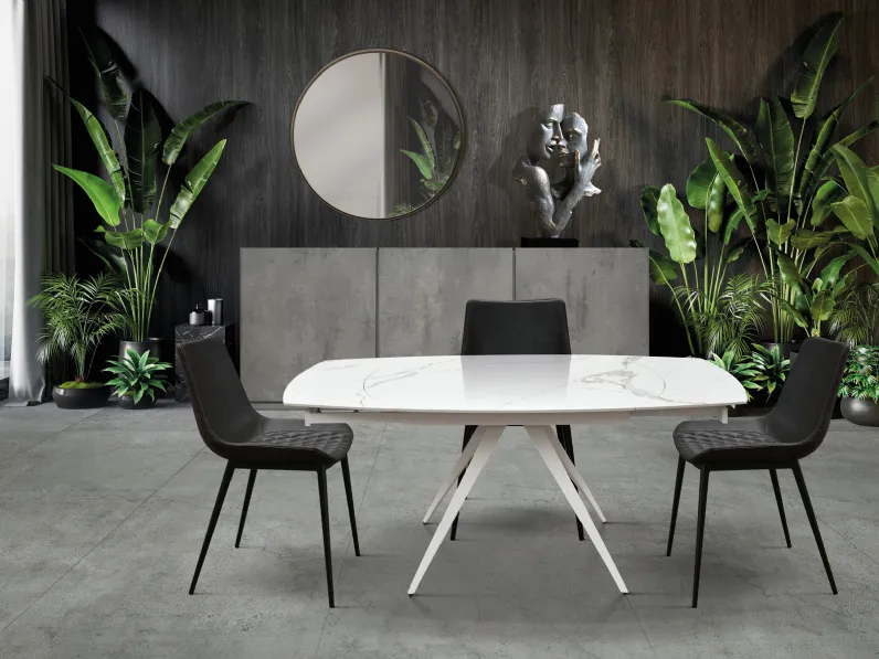 Tavolo sagomato in ceramica Tavolo allungabile di Collezione esclusiva in Offerta Outlet