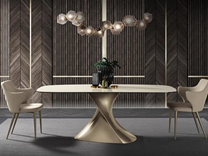 Tavolo in ceramica sagomato Tavolo luxury vetroceramica calacatta o nero greco  Md work in offerta outlet