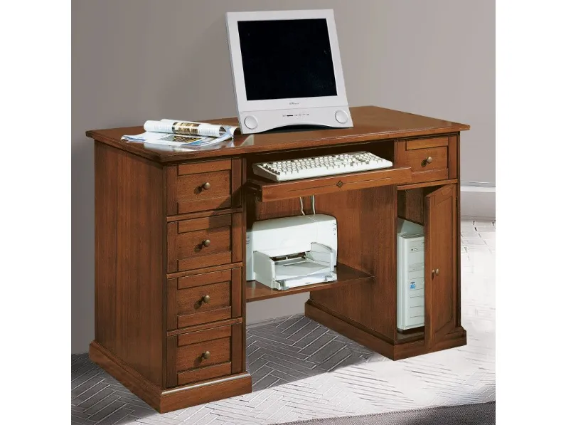 Tavolo fisso Scrittoio arte povera porta-pc in promo-sconto del 50% Artigianale a soli 990