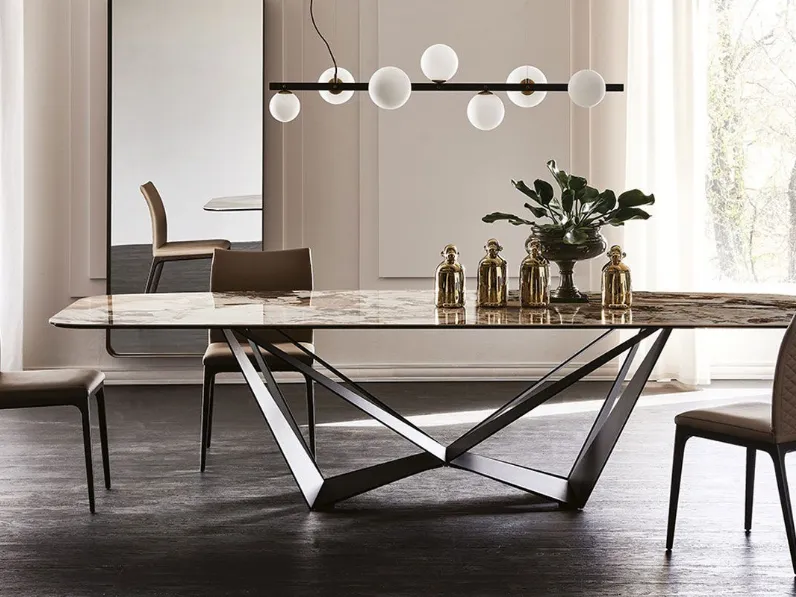 Tavolo con piano in ceramica rettangolare di Cattelan italia a PREZZO OUTLET 