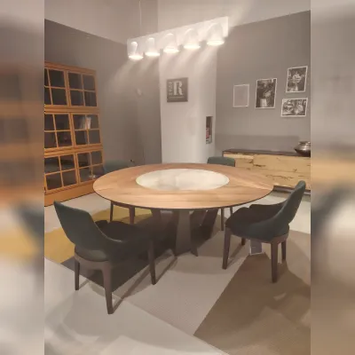 Tavolo Skorpio ker wood round Cattelan italia in legno Fisso scontato 31%